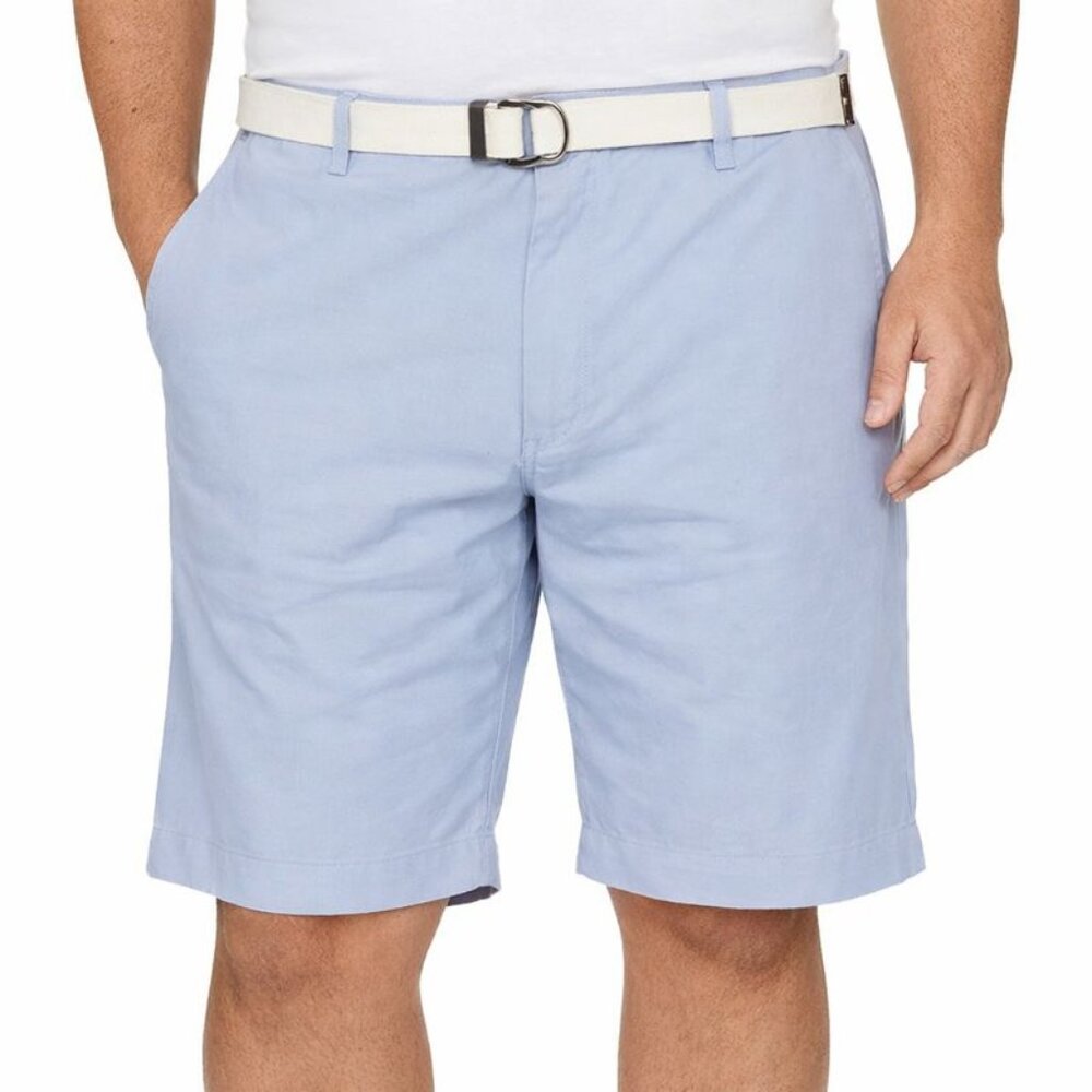 NWT U.S. Polo Assn. Flat Front Striped 12” inseam Cotton Blue Short 46 waist NWT - Picture 1 of 10